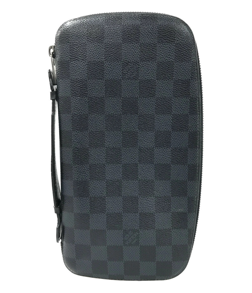 Louis Vuitton Multicolor Round Zipper Damier Canvas Leather Cobalt Blue